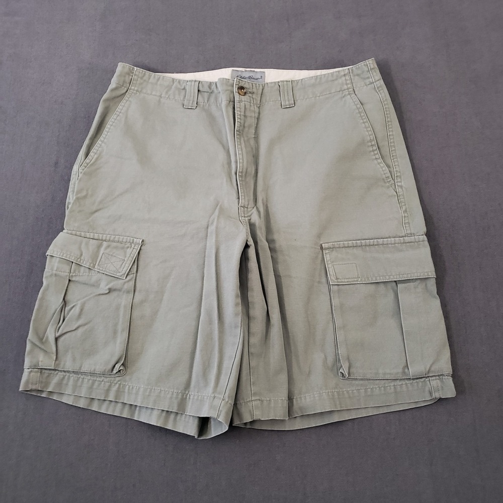 Men's Eddie Bauer Green Cargo Hiking Casual Shorts Size‎ 36